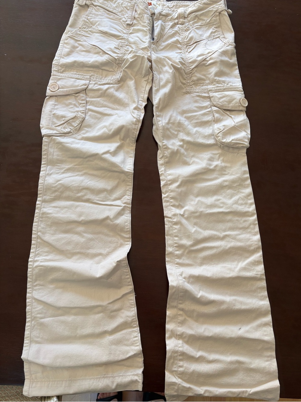 Twill Twenty Two Cream Wide-Leg Cargo Pants
